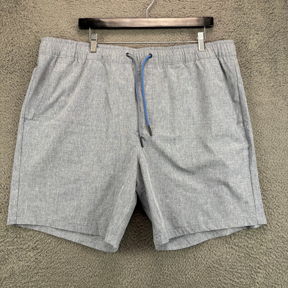 Eddie Bauer Mens XXL Gray Heathered Performance Drawstring Hiking Shorts‎ Active